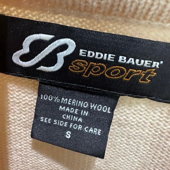 100% Merino Wool Winter Holiday Sweater Eddie Bauer Women’s Size Small - Picture 3 of 5